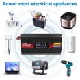 thumbnail image 6 of 1500W 3000W Peak Power Inverter Modified Sine Wave DC 12V to AC 110V 120V Car Converter Adapter USB Charger 2 AC Outlets 2 USB LCD Display for Car, RV, Camping & Home Backup Black, 6 of 10