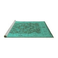thumbnail image 2 of Ahgly Company Machine Washable Indoor Rectangle Oriental Turquoise Blue Traditional Area Rugs, 2' x 4', 2 of 4