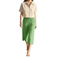 thumbnail image 5 of JJHGVB capris pants Knee Length Capri Pants Preppy Lounge Pant Lounge Slacks pedal pushers for women Loose Fit mid-calf length Slacks Cropped Pant capri lounge pants Baggy Trousers Mint Green S, 5 of 9