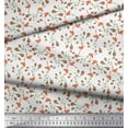 thumbnail image 3 of Soimoi White Silk Fabric Leaves & Buds Floral Decor Fabric Printed Yard 42 Inch Wide, 3 of 3