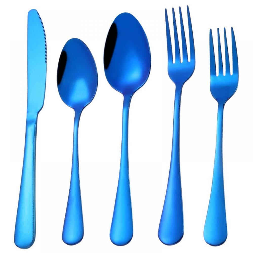 5 Pieces Flatware Set Stainless Steel Flat Cutlery Set for Kitchen