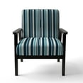 thumbnail image 4 of Designart "Maritime Azure Stripes I" Blue Striped Upholstered Accent Chair - Modern Arm Chair For Bedroom, 4 of 5
