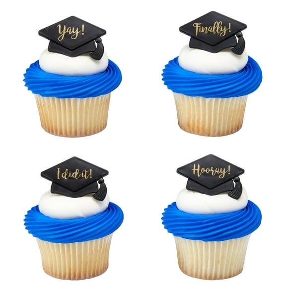 Cake Topper Decor, Graduation, Grad Hat YAY, I Did It, Sayings cake topper for graduation (12/PKG)