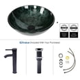 thumbnail image 3 of ELECWISH Bathroom Artistic Vessel Sink, Modern Round Tempered Glass Basin Washing Bowl, Oil Rubbed Bronze Faucet, Pop-up Drain Set, 3 of 8