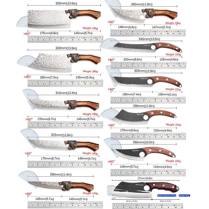 12PCS Stainless Steel Multipurpose Knife Boning Knife Chef Knife Cutting Knife Utility Knife Pizza Knife Fish Knife Fruit Knife Bread Knife Sharp Knife Small Knives Knife Stand Professional Cooking