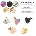thumbnail image 4 of 1box 30pcs 5 colors Ion Plating(IP) Heart Shape 304 Stainless Steel Stud Earring Findings with Earring Backs for Jewelry Making Mixed color 12x13x1mm Pin: 0.8mm 6pcs/color, 4 of 9