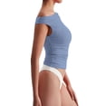 thumbnail image 3 of Womens Summer Off The Shoulder Crop Tops Sleeveless One Shoulder Ruched Asymmetrical Going Out Tank Top, 3 of 5