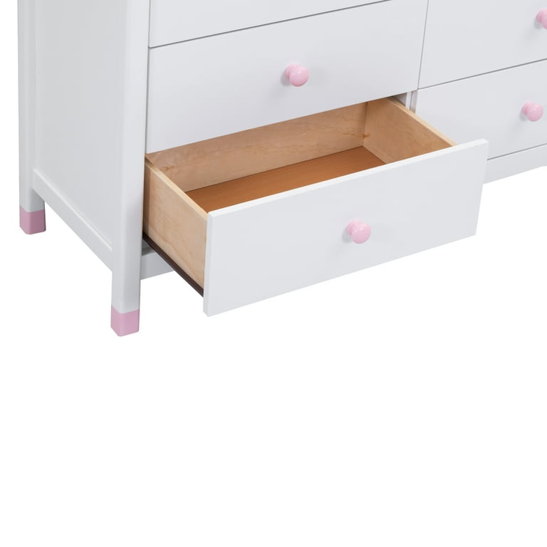Chest of 6 Drawers, Drawer Dresser storage organizer for Bedroom, Living  Room, Hallway, Nursery, Storage Cabinet Wooden Dresser with Steel  Frame,White