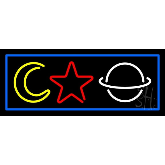 Psychic Logos With Blue Bordeer LED Neon Sign 13" Tall x 32" Wide - inches Black Square Cut Acrylic Backing, with Dimmer - Bright and Premium built indoor LED Neon Sign for Storefront.