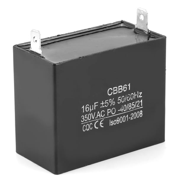 Condensador de Arranque de Motor CBB61 Condensador de 16 Uf para generadores de generadores de generadores diésel de gas sin escobillas, película de polipropileno metalizado, resistente al