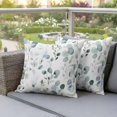 thumbnail image 4 of Sage Green Pillow Covers 2 Pack Eucalyptus Leaf Spring Plant Pillowcase Waterproof Outdoor Throw Pillow Cover for Patio Garden Square Cushion 16”x16”, 4 of 9