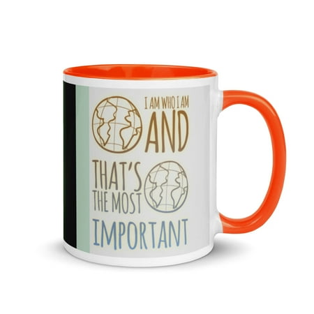 

GloWell Designs - Mug with Color Inside - Affirmation Quote - I Am Who I Am