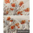 thumbnail image 6 of Faux Linen Valances for Windows Orange Poppy Flowers Watercolor Floral Plants Retro Linen Curtains Valance Light Filtering Rod Pocket Small Window Treatment for Kitchen Living Room Bedroom 42x18In, 6 of 6