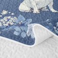 thumbnail image 5 of Manfei C French Bulldog Bed Spread Queen, Daisy Flower Queen Coverlet Set, Slate Blue, 3 Pieces, 1 Quilt and 2 Pillowcases, 5 of 7