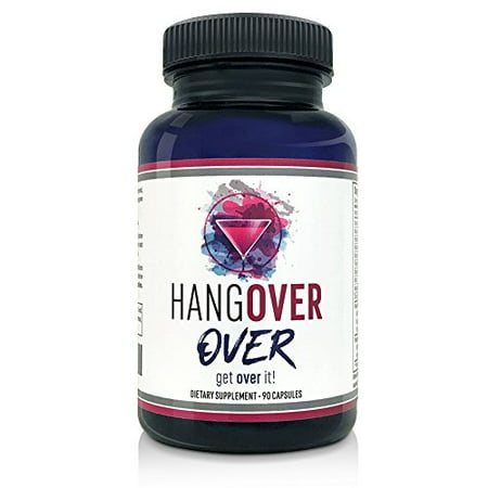 Hangover Prevention & Relief with Liver Detox Support (90 Vegetarian Capsules), Nutrient & Electrolyte Replenishment with Milk Thistle, N-Acetyle Cystein, Ashwagandha, Gingko Biloba, Green Tea,