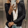 thumbnail image 3 of Cardigan Femme Manches Longues Manteau à Sequins Brillant Ouvert devant Veste Décontractée Femme, 3 of 4