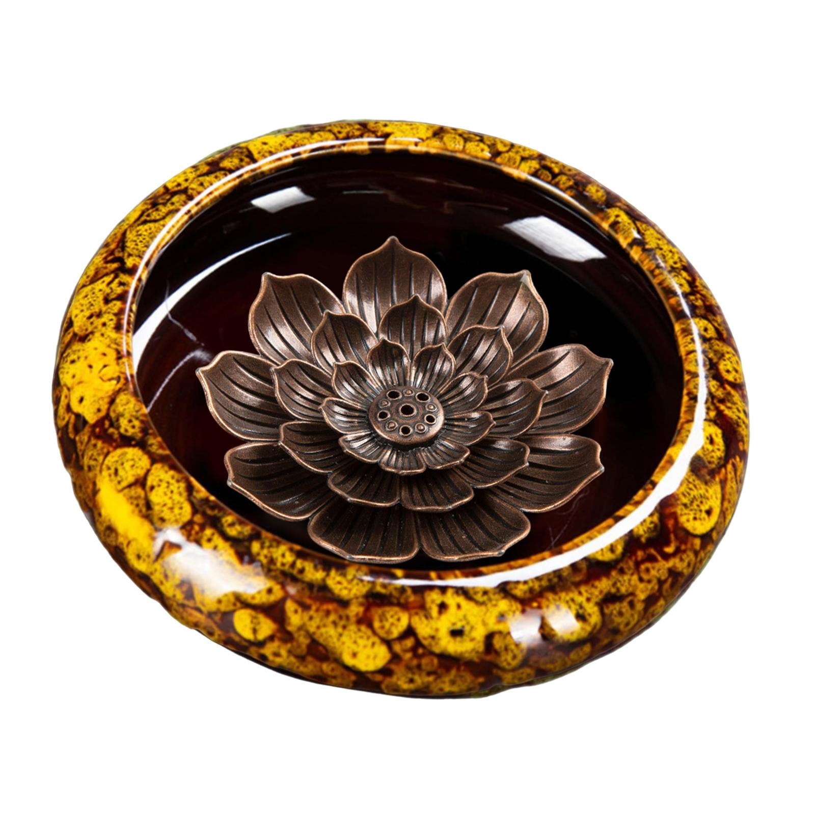 WLPZXP Incense Holder for Sticks Lotus Incense Holder Convenient Elegant Incense Burner Yellow