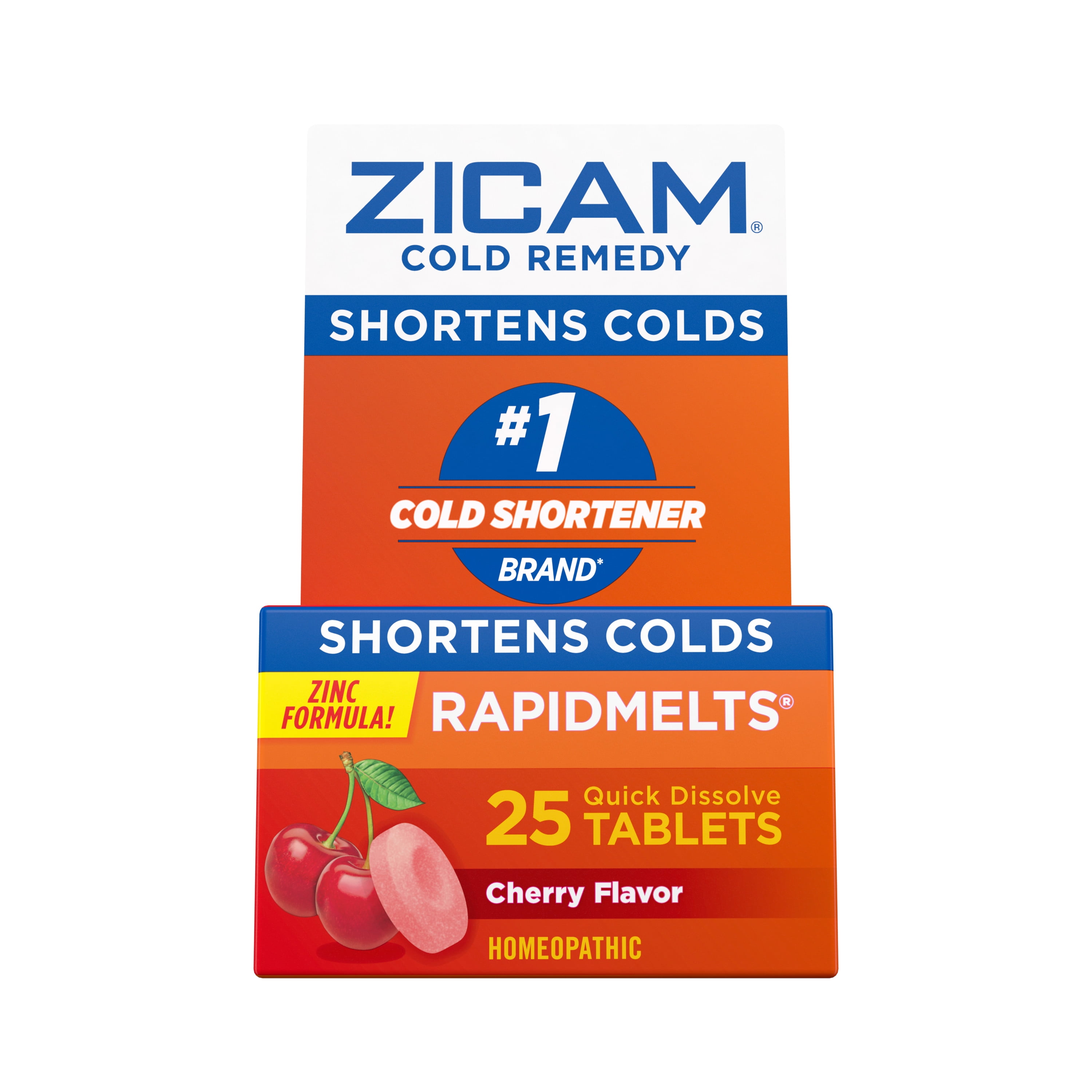 Zicam Zinc Cold Remedy RapidMelts Quick-Dissolve Tablets Cherry Flavor 25ct