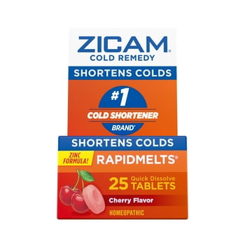 Zicam Zinc Cold Remedy RapidMelts Quick-Dissolve s Cherry Flavor 25ct