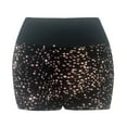 thumbnail image 4 of Wdgfv Women's High Waist Shiny Sequin Club Party Night Out Mini Stretch Knit Shorts with Pockets for Plus Size Black M, 4 of 4