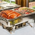 thumbnail image 4 of 6 PCS Chafing Dishes Buffet Set, Lid 6/8 QT Stainless Steel Foldable Chafers，Buffet Warmers Sets-Silver，1/2 Size Pan Chafer for Wedding, Parties, Banquet, Catering Event, 4 of 10