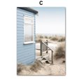 thumbnail image 3 of Cabaña de playa, puente, caña, estrella de mar, caracol, coral, océano, arte de pared, pintura en lienzo, carteles e impresiones, imágenes de pared para decoración de sala de estar, 3 of 5