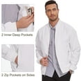 thumbnail image 5 of Satankud Men's Bomber Jacket Lightweight Casual Flight Windbreaker Zip Up Coat with Pocket White L, 5 of 8