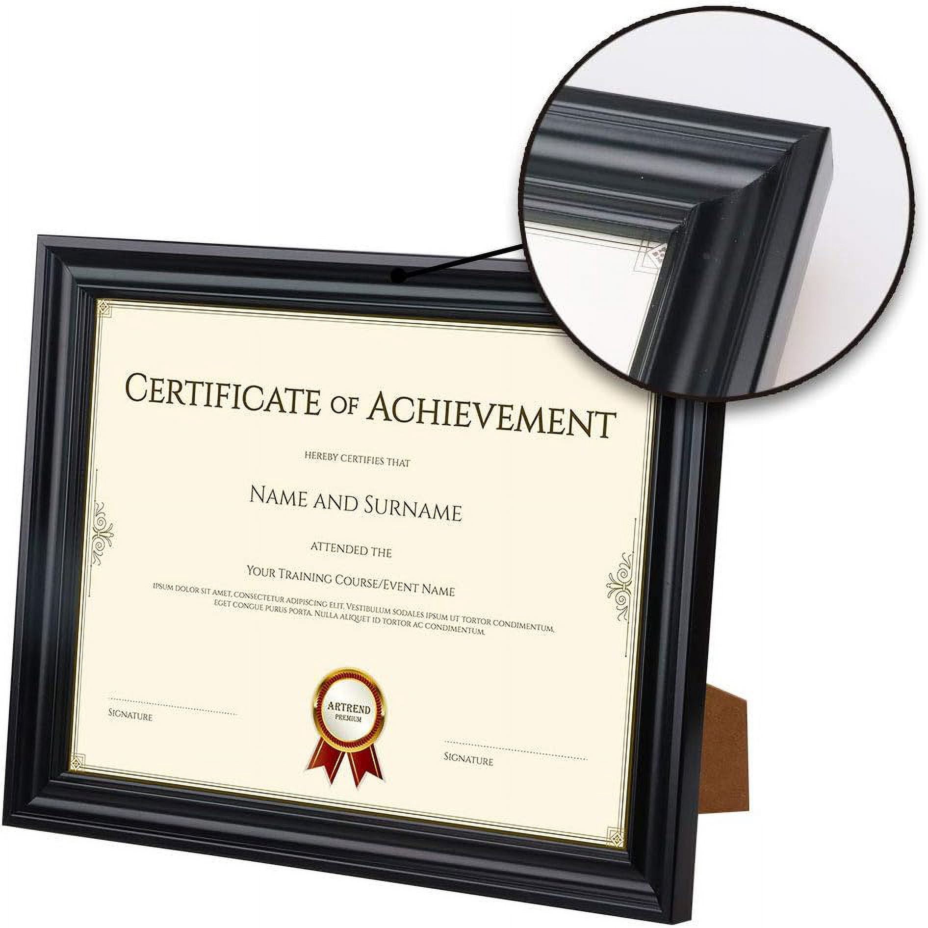 1-Opening 8.5 x 11 Picture Frames, Black, 4 Count