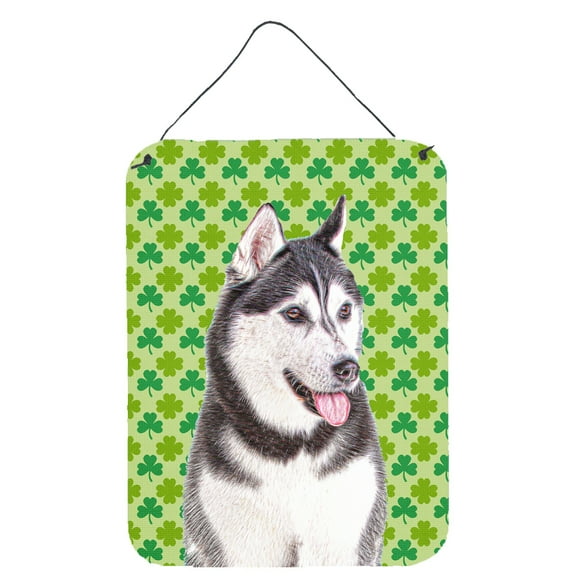 St. Patricks Day Shamrock Alaskan Malamute Wall or Door Hanging Prints