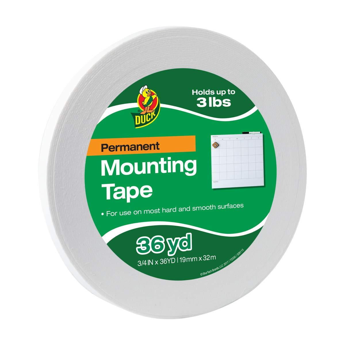 Duck Brand Permanent Foam Mounting Tape, DoubleSided, 0.75Inch x 36