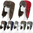 thumbnail image 6 of Unisex Men Women Russian Hat Trapper Bomber Warm Ear Flaps Winter Ski Hat Cap Headwear, 6 of 7