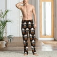 thumbnail image 5 of Uemuo Butterfly Skull Pattern Men's Wide Leg Palazzo Lounge Pants with Pockets Light Weight Loose Comfy Casual Pajama Pants-Medium, 5 of 9