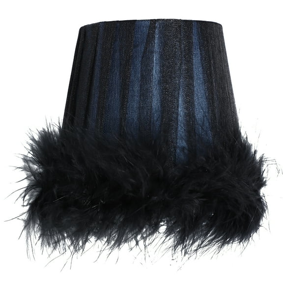 ITSELFER 1pc Feather Lampshade Indoor Use Lamp Cover Bedside Light Decor Accessory