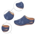 thumbnail image 5 of HNMKIU Womens Sandals Fashion Toe Platform Slide Style Comfortable Casual Beach Slippers with Pure Color Upper Elegant Low Heel Beach Shoes Blue,7, 5 of 9