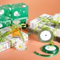 thumbnail image 5 of Cinta verde navideña, cinta de poliéster de doble cara de 10 mm, tela gruesa, cinta de raso verde militar para envolver regalos, globos, proyecto de costura de bricolaje, 5 of 5