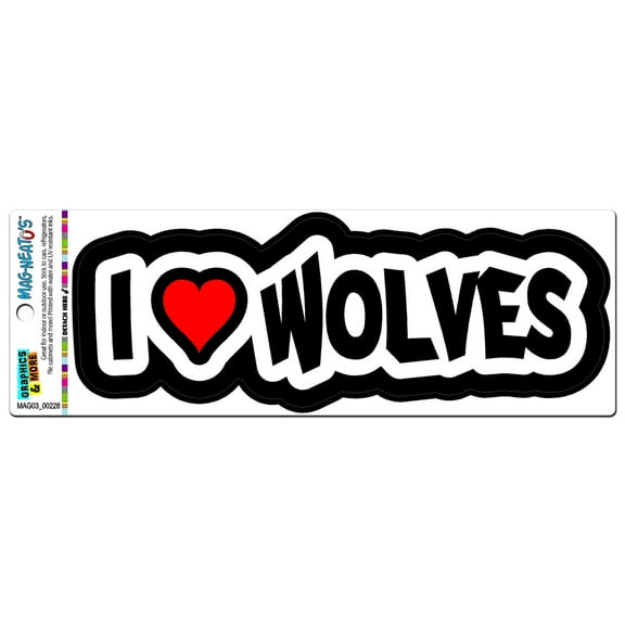 I Love Heart Wolves - Wolf MAG-NEATO'S(TM) Car/Refrigerator Magnet