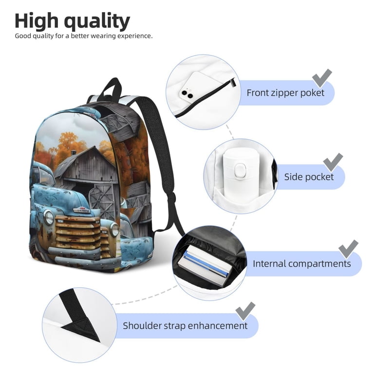 Canvas Backpack Rucksack Retro Aesthetic Vintage School Daypack Laptop Travel Retro Canvas Backpack Teens Casual Daypack Laptop Bookbag  main image 4