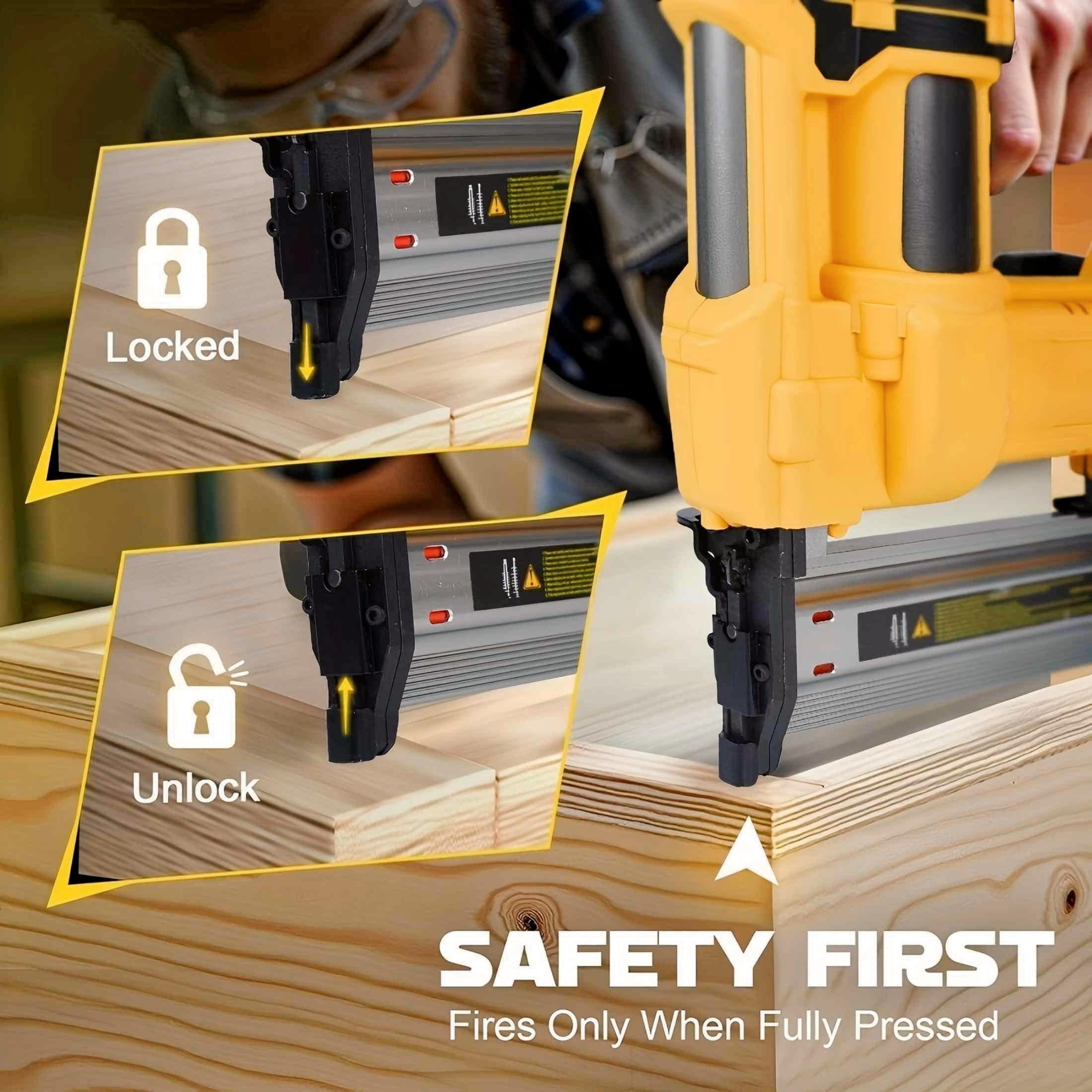 ELECMAPS AirStrike 20-Volt Cordless Brad Nailer, 18-Gauge for Woodworking, Compatible with Dewalt 20V Battery (Battery Not Included)