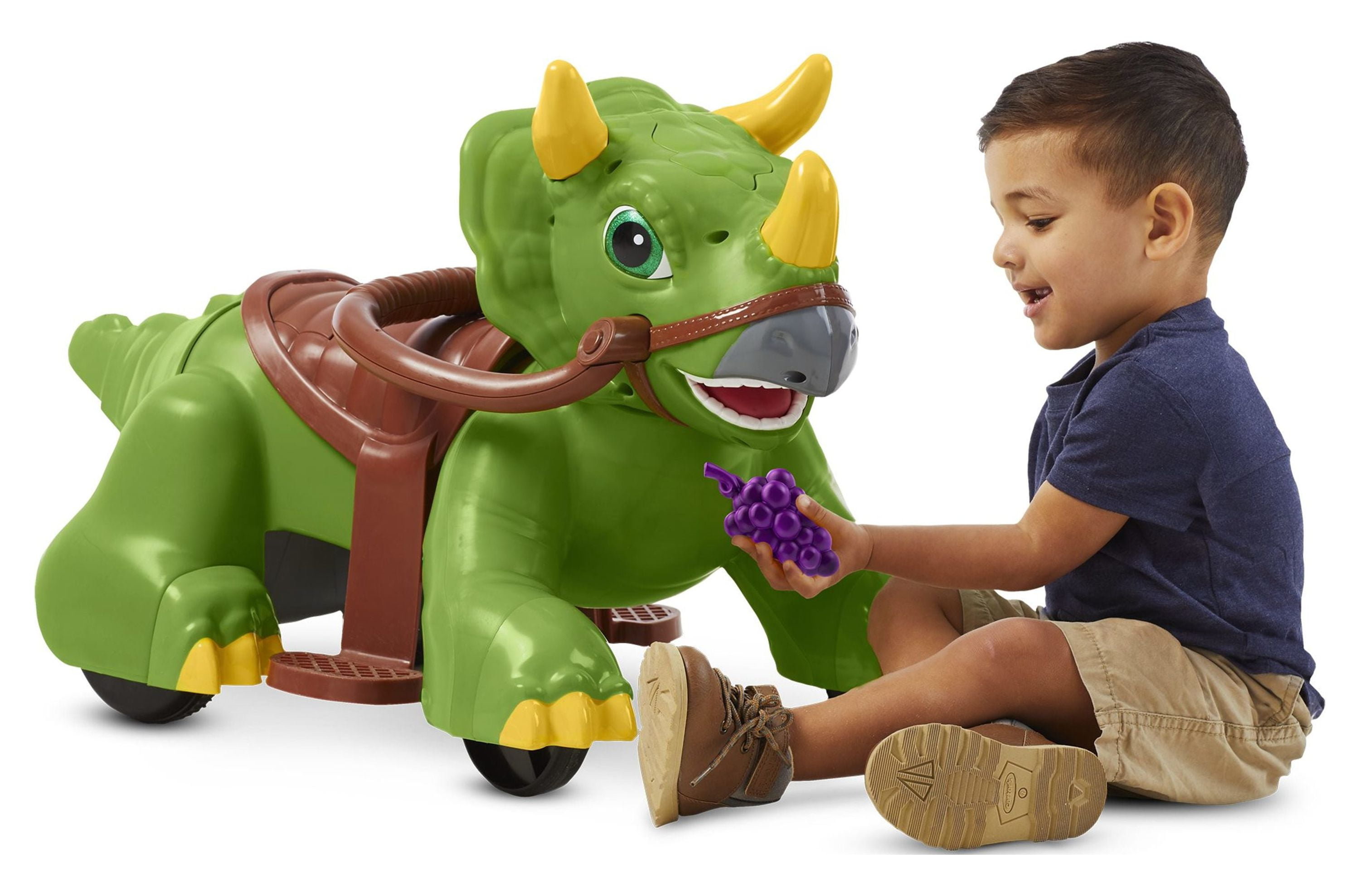 Rideamals Dinosaur Ride On Toy by Kid Trax powered rechargeable toddler boys or girls toddler