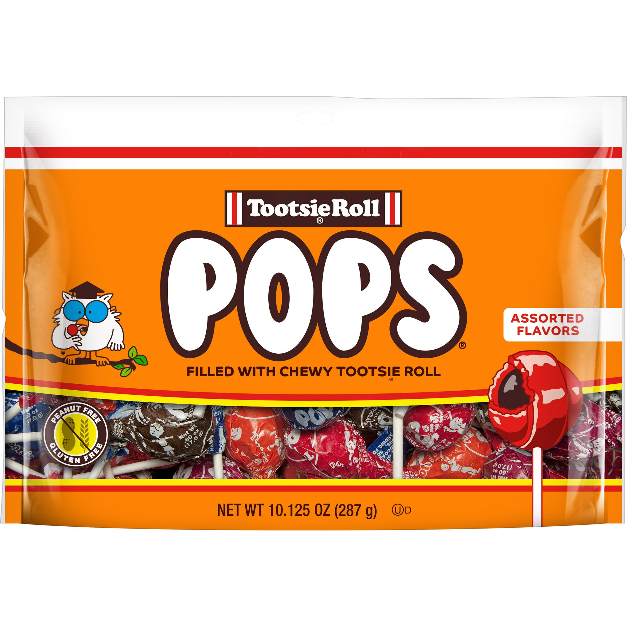 Tootsie Pops Assorted Flavor Gluten-Free and Peanut Free Lollipops 10.125 oz.