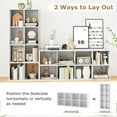 thumbnail image 6 of 8 Cube Bookcase, Horizontal Bookshelf with 8 Open Cubes, Wood Bookshelves & Bookcases, Modern Display Shelf, Bookshelf for Bedroom, Living Room, Kids Rooms, Study (White, 8 Cubes), 6 of 9