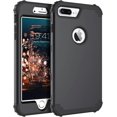 thumbnail image 1 of Case for iPhone X/XS, 3 in 1 Hybrid Hard Plastic Soft Rubber Heavy Duty Rugged Bumper Shockproof Full-Body Protective Phone Cover for iPhone X/XS, B, 1 of 5