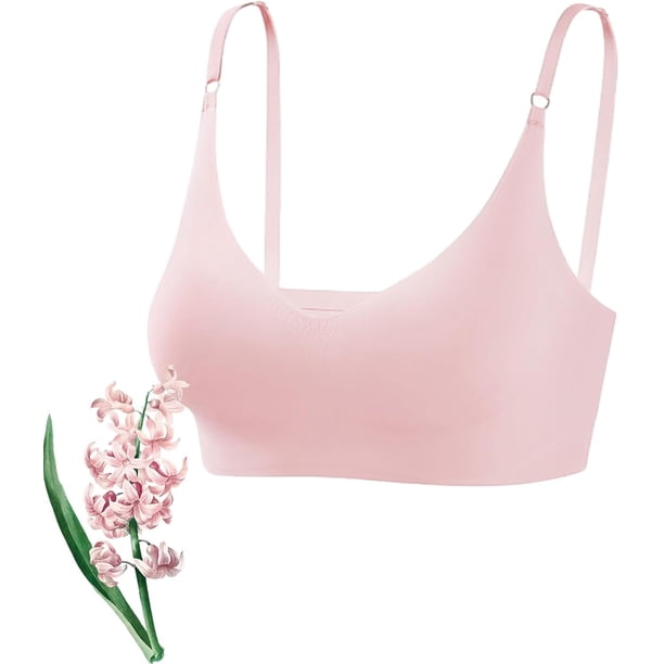 Youka Lingerie Sujetador sin aros, sujetador sin aros con tirantes ajustables, sujetador con realce, sujetador en relieve