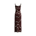thumbnail image 3 of Faithtur Femmes Été Robe en Tricot Cami Impression Ondulée Spaghetti Sangle Ouverte Dos Partie Midi Robe, 3 of 4