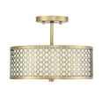 thumbnail image 2 of Trade Winds Hutchins Semi-Flush Mount Ceiling Light in Natural Brass, 2 of 6