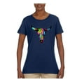 thumbnail image 2 of Colorful Rainbow Cow Bull Skull Animal Lover Womens Graphic T-Shirt, Navy, 3XL, 2 of 3