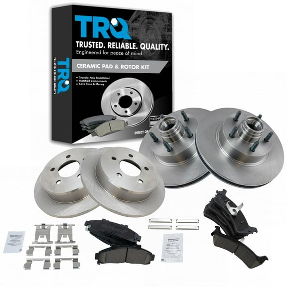 TRQ Front and Rear Brake Pad & Rotor Kit Brake Pads Brake Rotor Ceramic Fits Select 1995-2001 Ford Explorer 1998-2002 Ranger 1997-2001 Mercury Mountaineer