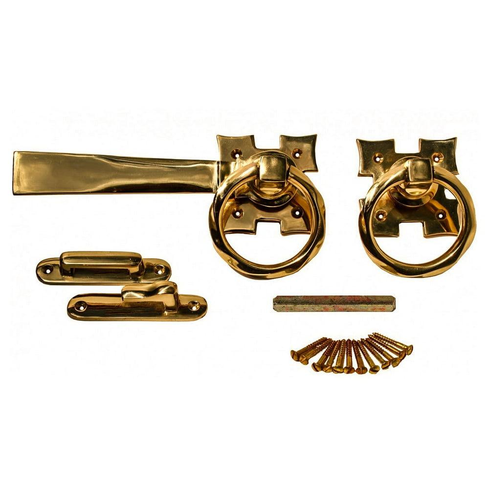 Gate Latch Set Solid Brass Ring Twist 7 "L Heavy Duty Renovator's
