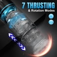 thumbnail image 5 of Male penis stimulation masturbation cup, with 7 thrusting and rotating modes, hands-free massager, 3D textured ABS+TPE material, blue, 5 of 6