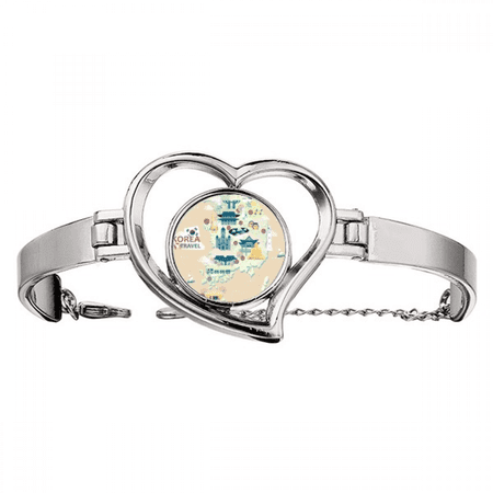 Travelling in Korea Art Deco Fashion Bracelet Heart Jewelry Wire Bangle